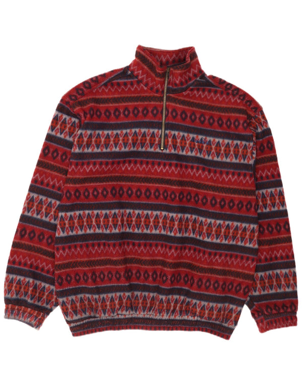 Maglione in pile da uomo Diadora con zip e collo 2XL Poliestere geometrico marrone