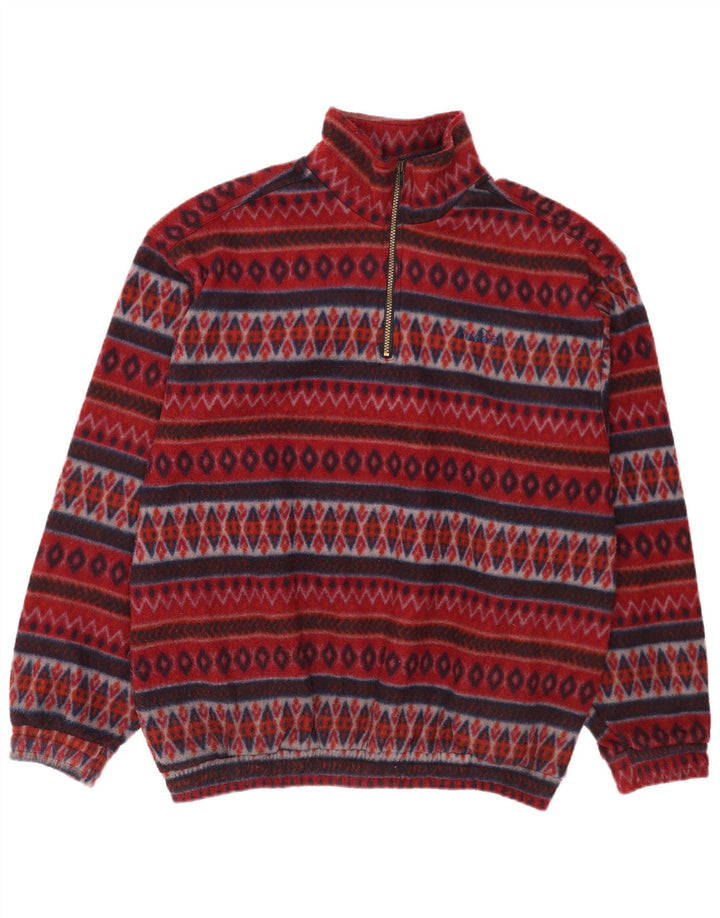 Maglione in pile da uomo Diadora con zip e collo 2XL Poliestere geometrico marrone