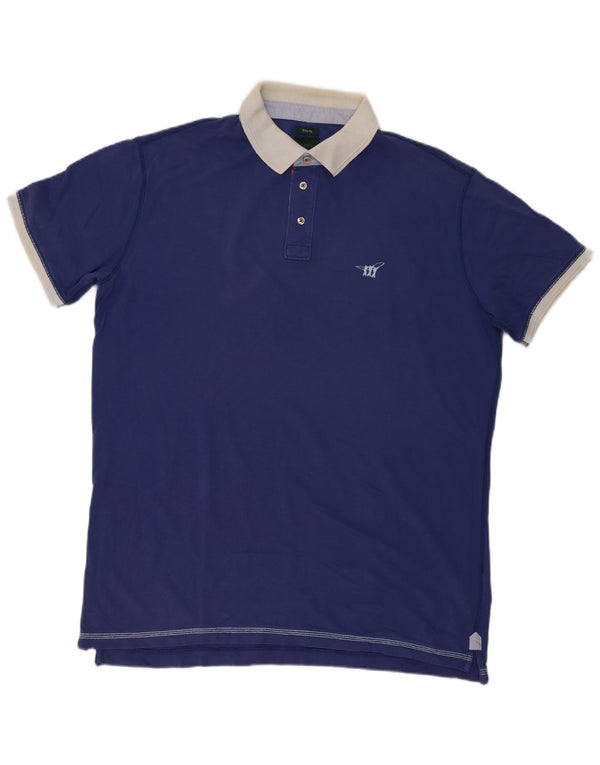Polo da rugby da uomo slim fit Henry Cottons 3XL cotone blu navy