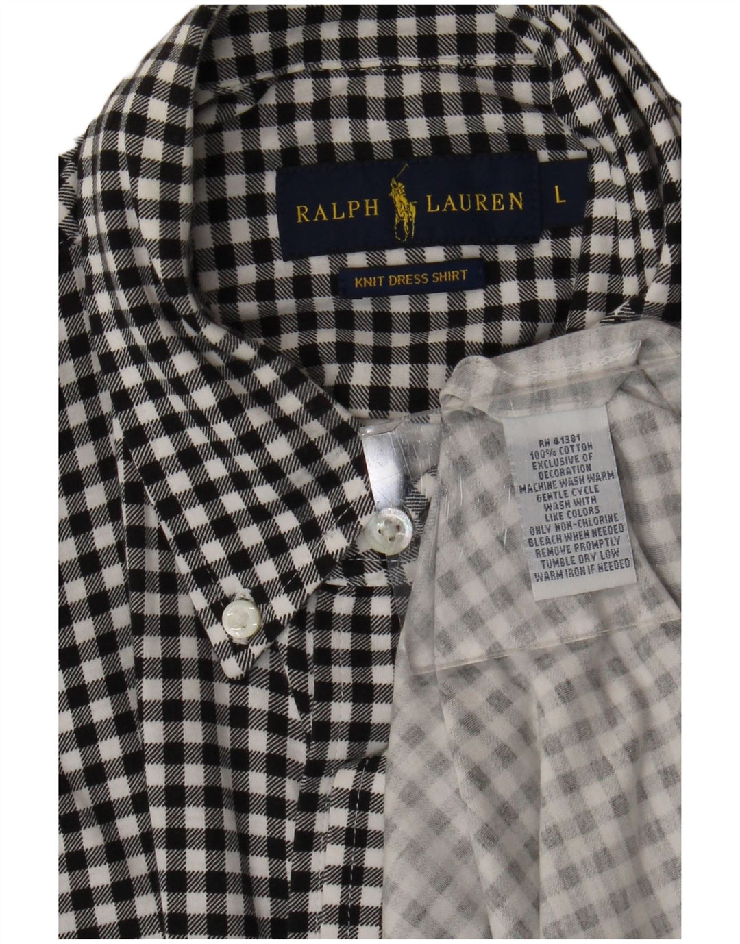 Camicia in flanella da uomo Ralph Lauren grande cotone a quadretti nero
