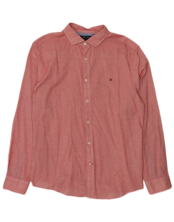 Tommy Hilfiger Uomo Mauritius Camicia in cotone a quadri rossi grandi