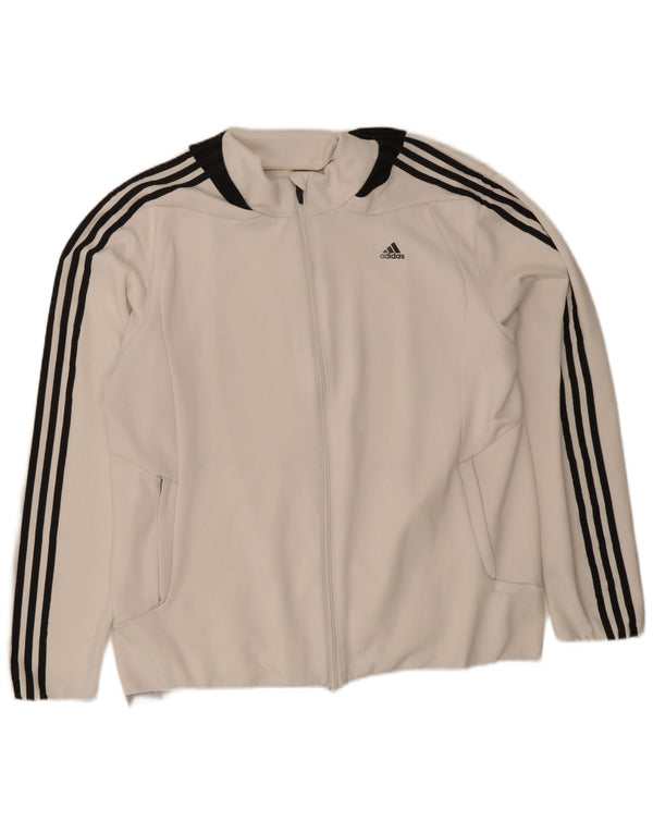 Giacca superiore della tuta da uomo Adidas Climalite XL poliestere bianco