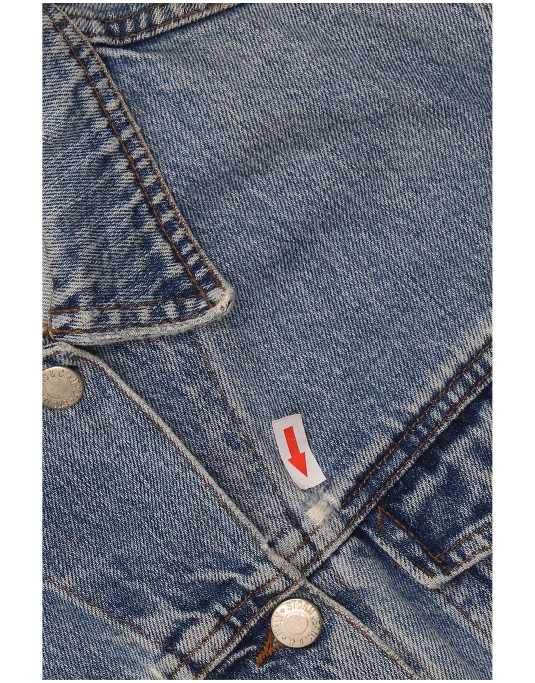 Giacca di jeans corta da donna VINTAGE UK 14 Blu medio