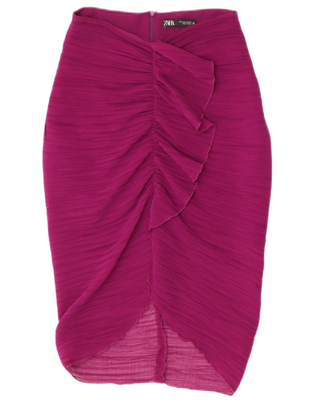 Gonna midi a vita alta da donna Zara piccola W26 poliestere viola