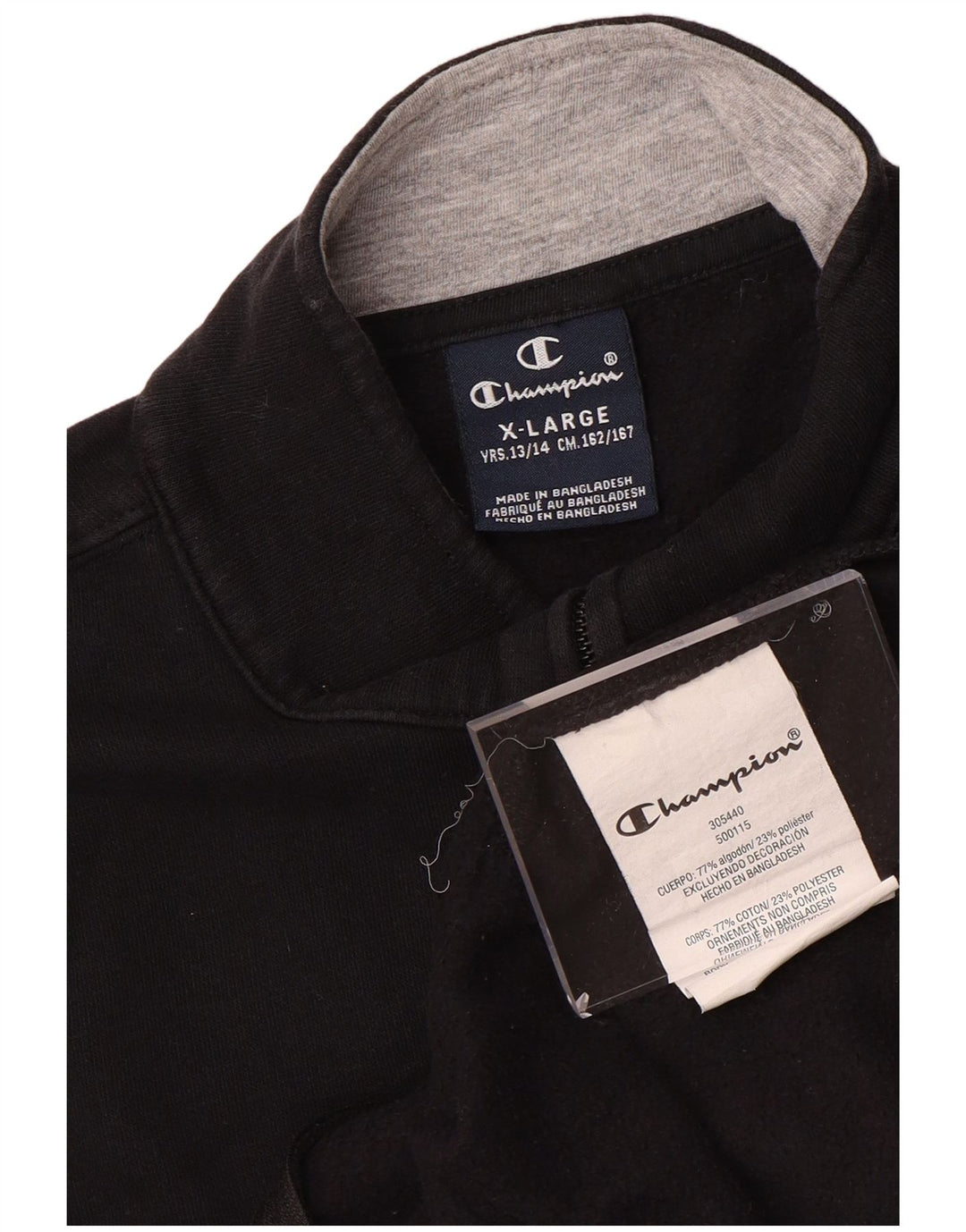 Giacca da ginnastica con grafica CHAMPION per ragazzi 13-14 anni XL in cotone nero