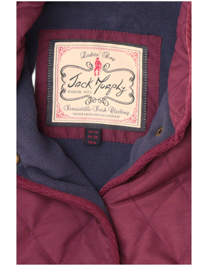 JACK MURPHY Giacca trapuntata da donna UK 10 Small Viola Poliestere