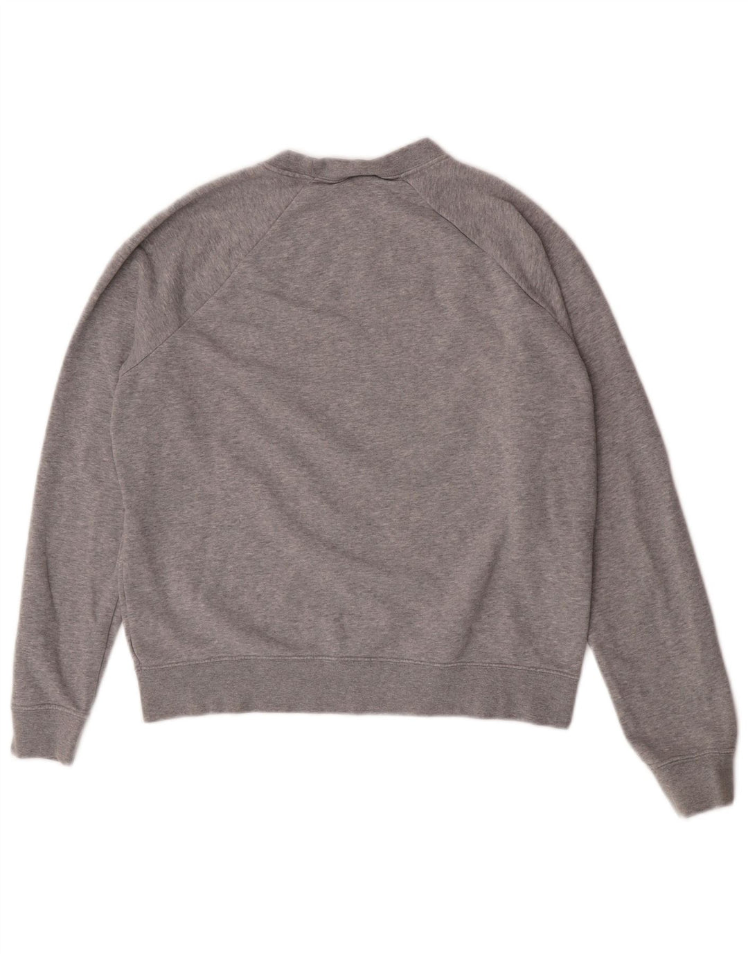 Felpa con grafica Nike da donna, maglione UK 14, cotone chiazzato grigio medio