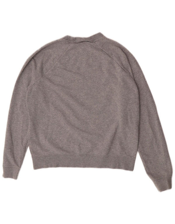 Felpa con grafica Nike da donna, maglione UK 14, cotone chiazzato grigio medio