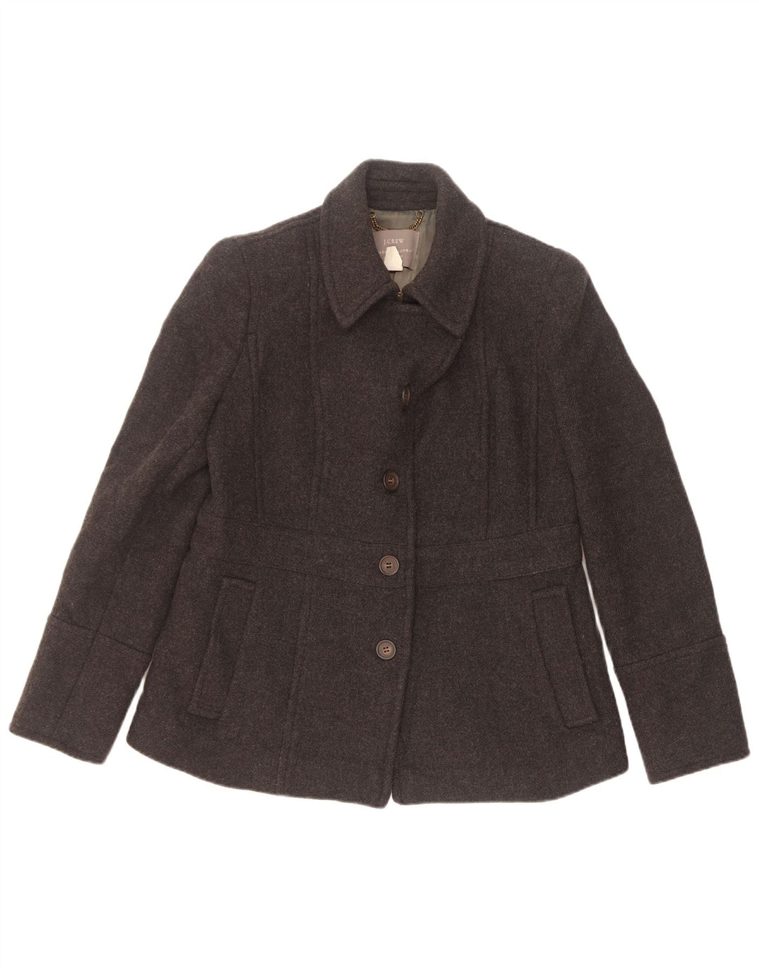 Cappotto da marinaio a 4 bottoni J. Crew da donna di Nello Gori US 6 Lana grigio medio
