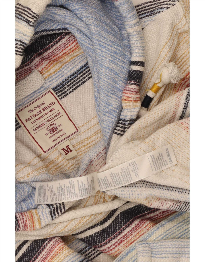 Fat Face Top da uomo con cappuccio a maniche lunghe in cotone a righe multicolori medie