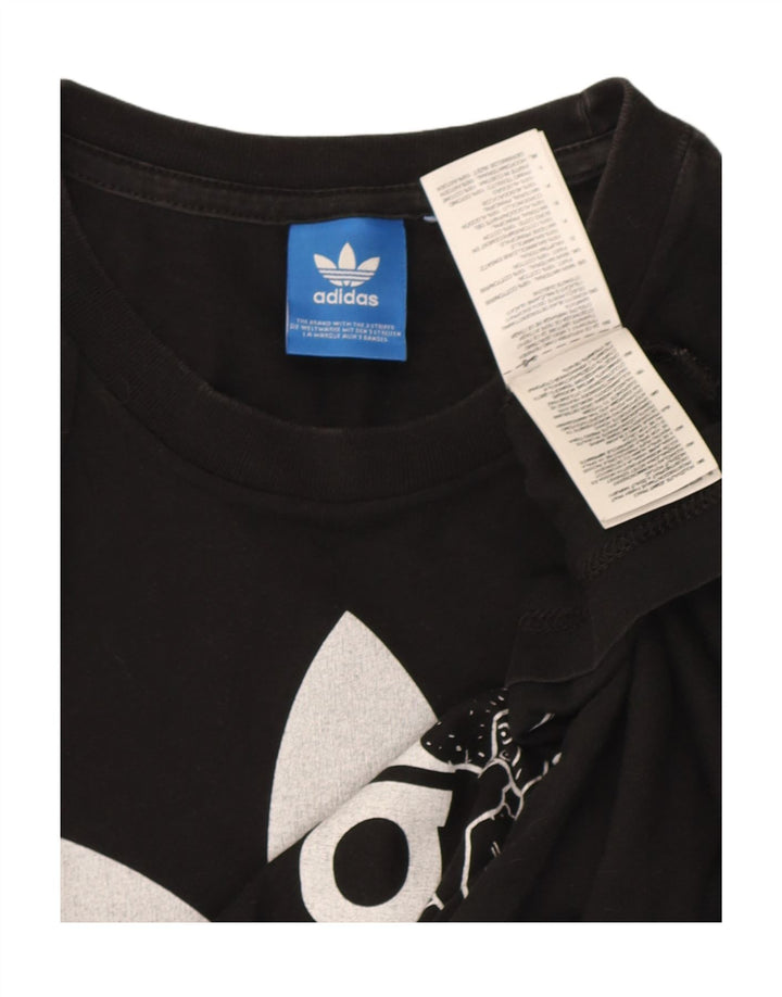 T-shirt grafica da uomo Adidas Top piccola in cotone nero