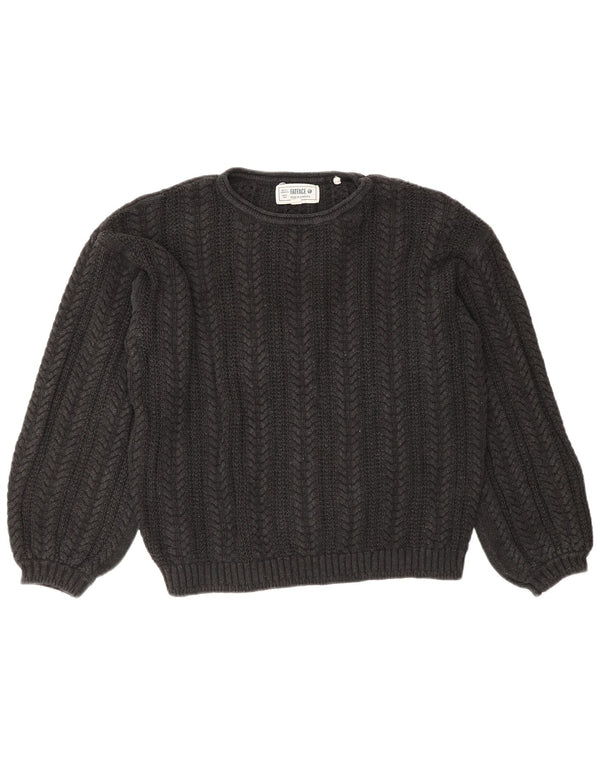 Maglione maglione girocollo oversize corto da donna Fat Face UK 10 piccolo grigio