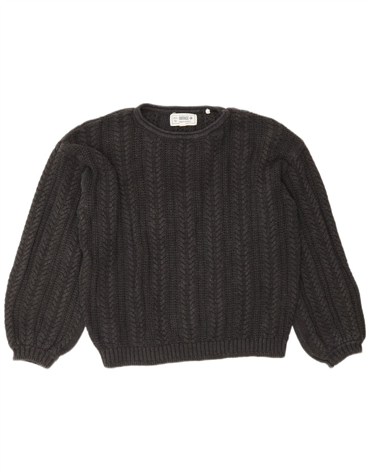 Maglione maglione girocollo oversize corto da donna Fat Face UK 10 piccolo grigio