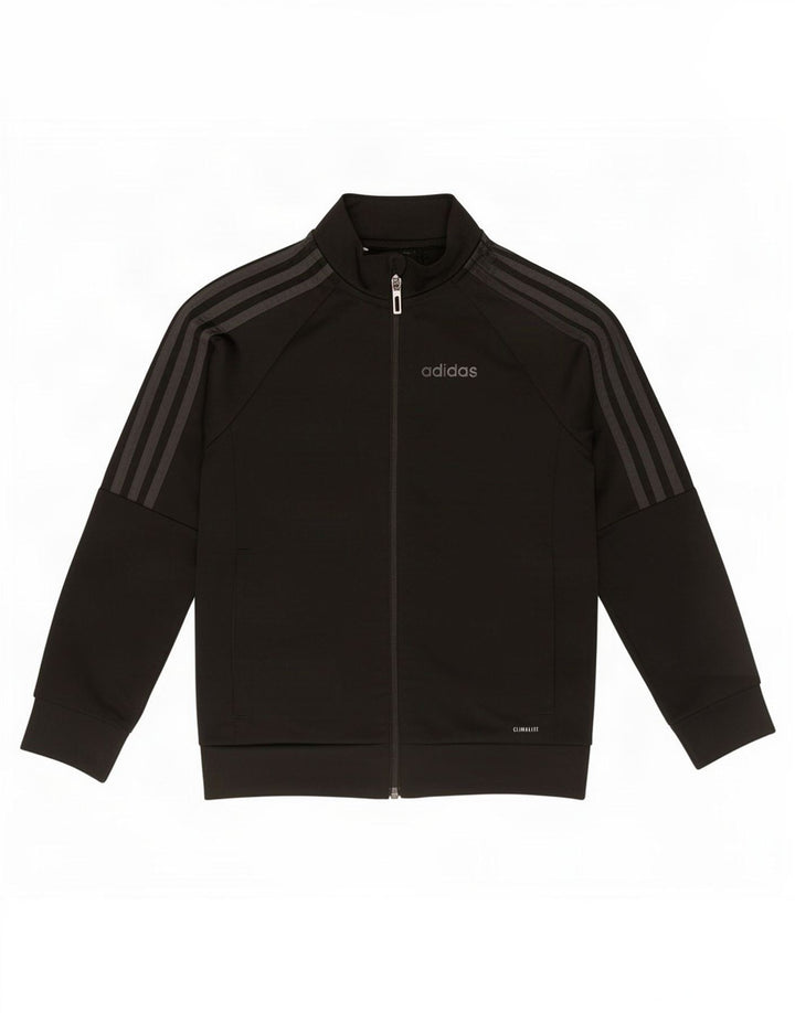 Giacca superiore della tuta Adidas Climalite da ragazzo 6-7 anni in poliestere nero