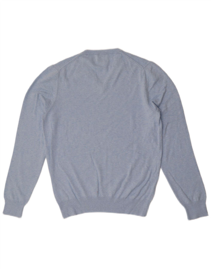 Maglione da uomo con scollo a V Marks & Spencer in cotone blu medio