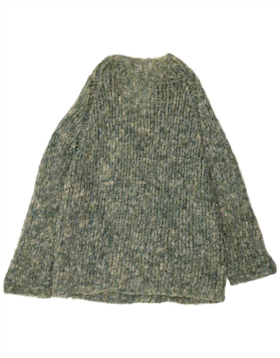 Maglione cardigan lungo da donna VINTAGE UK 18 XL Verde