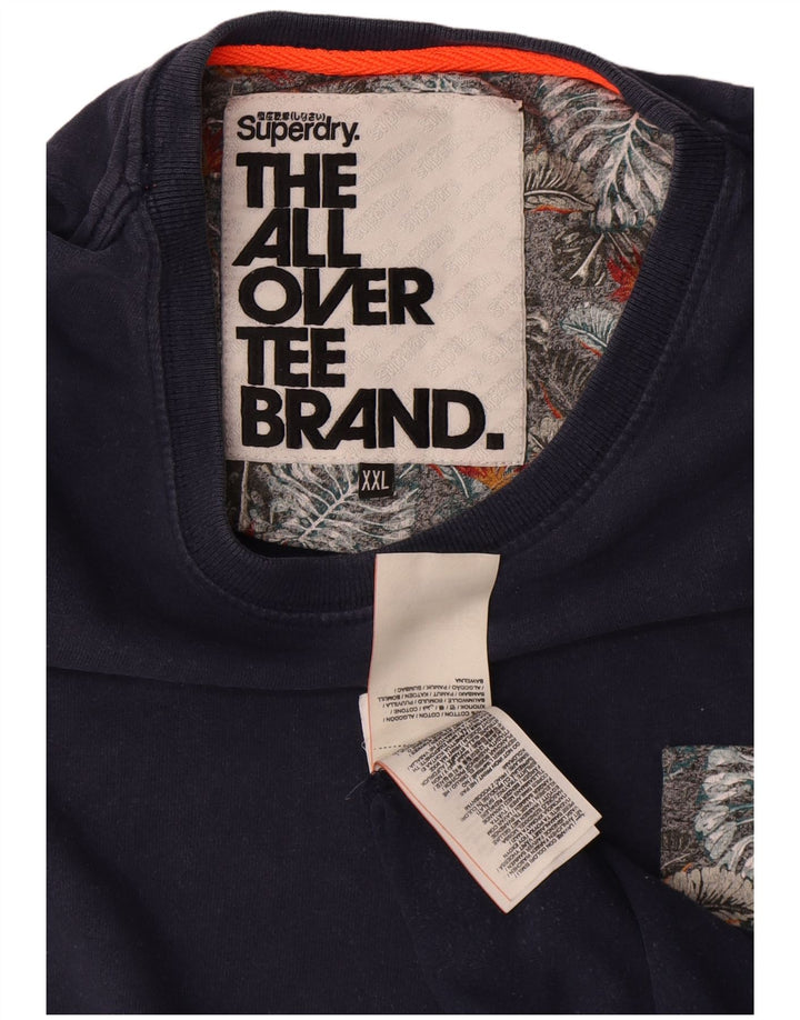 T-shirt grafica da uomo Superdry Top 2XL in cotone blu