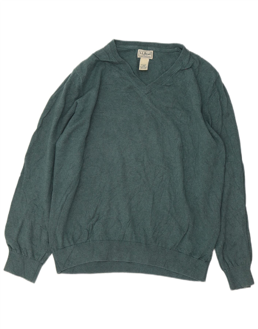 Maglione da uomo con scollo a V L.L.Bean grande cotone verde