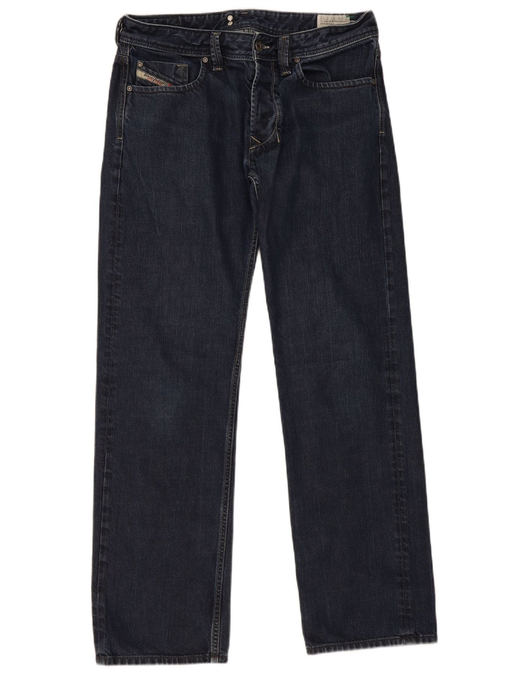 Jeans dritti regolari da uomo Diesel Larkee W33 L32 in cotone blu navy