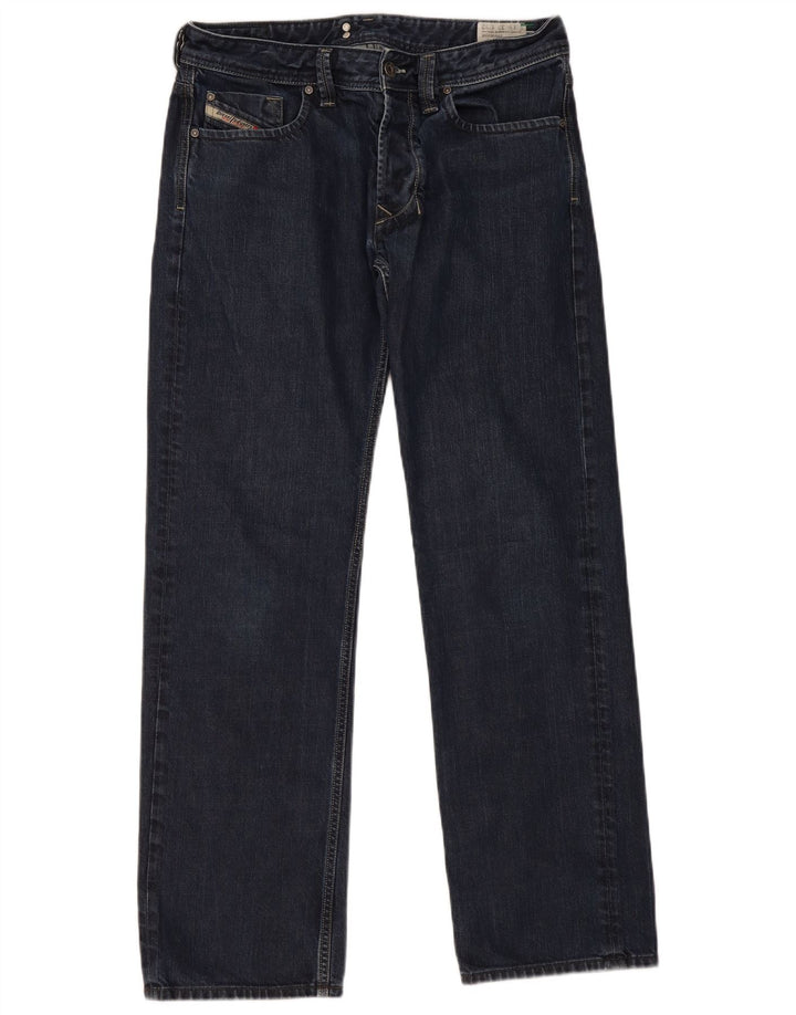 Jeans dritti regolari da uomo Diesel Larkee W33 L32 in cotone blu navy