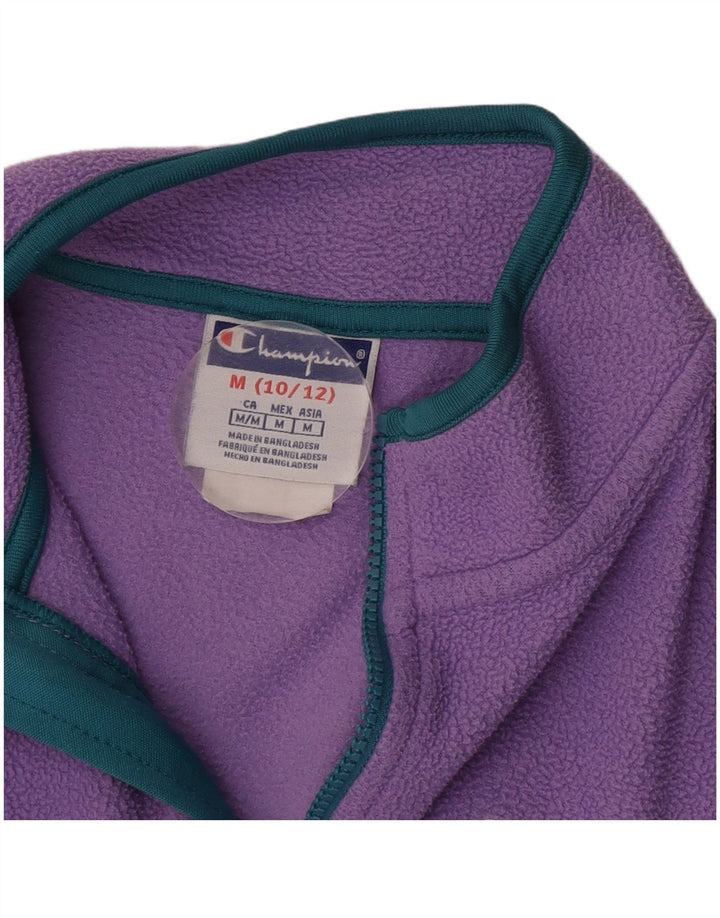 Maglione in pile per ragazze CHAMPION con collo con zip, 10-11 anni, poliestere viola medio