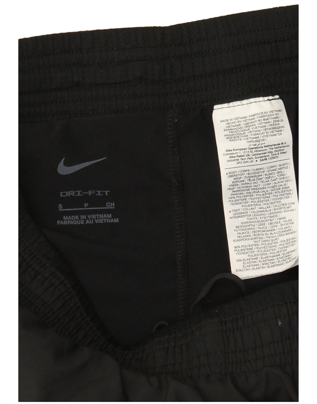 Pantaloncini sportivi NIKE Dri Fit da donna UK 10 piccoli poliestere nero