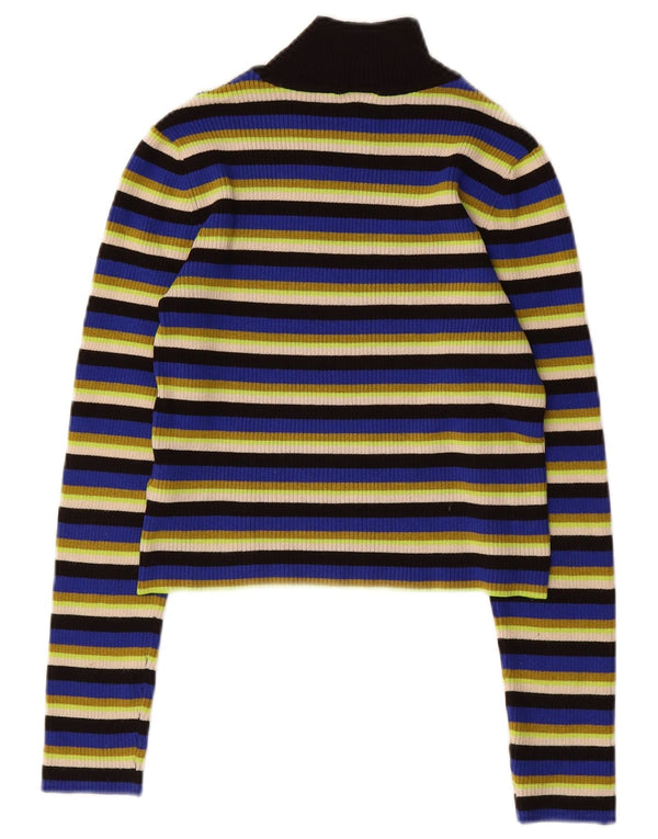 KANGOL Womens By H&M Turtle Neck Jumper Sweater UK 12 Medium Multicoloured