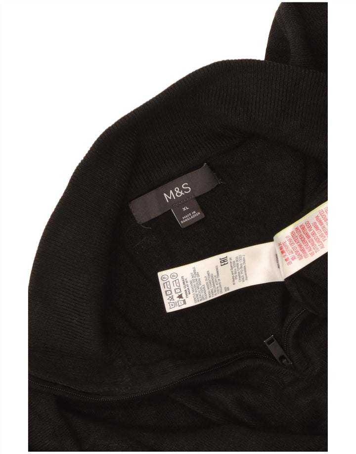 Maglione da uomo Marks & Spencer con zip e collo XL in acrilico nero