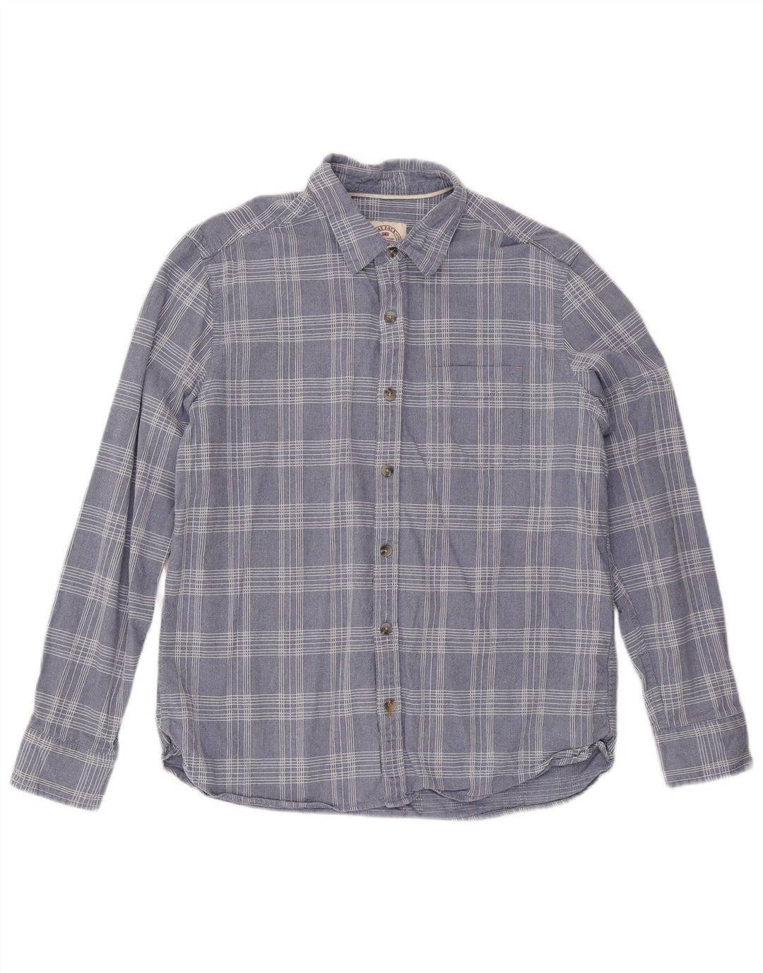 Camicia da uomo Fat Face Large in cotone a quadri blu