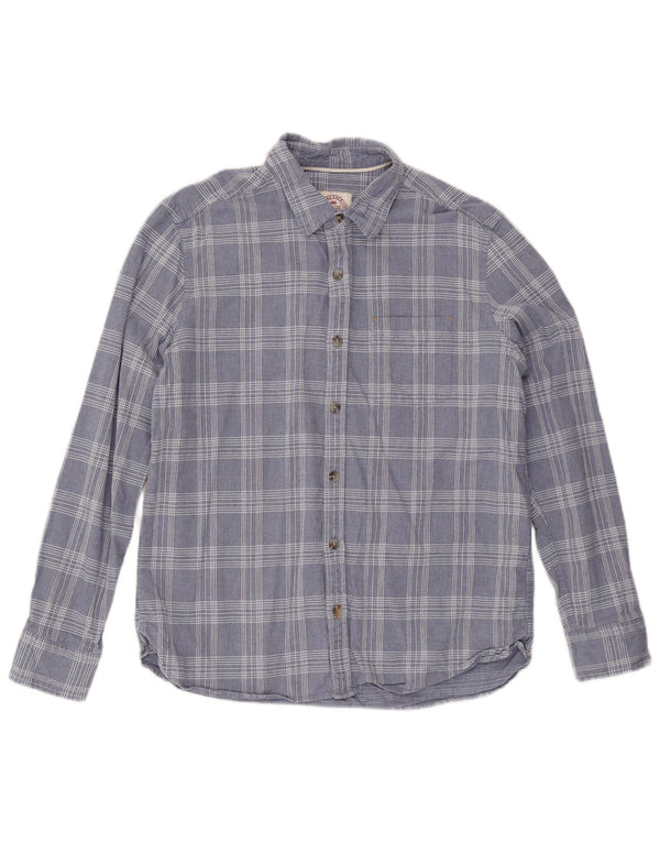 Camicia da uomo Fat Face Large in cotone a quadri blu