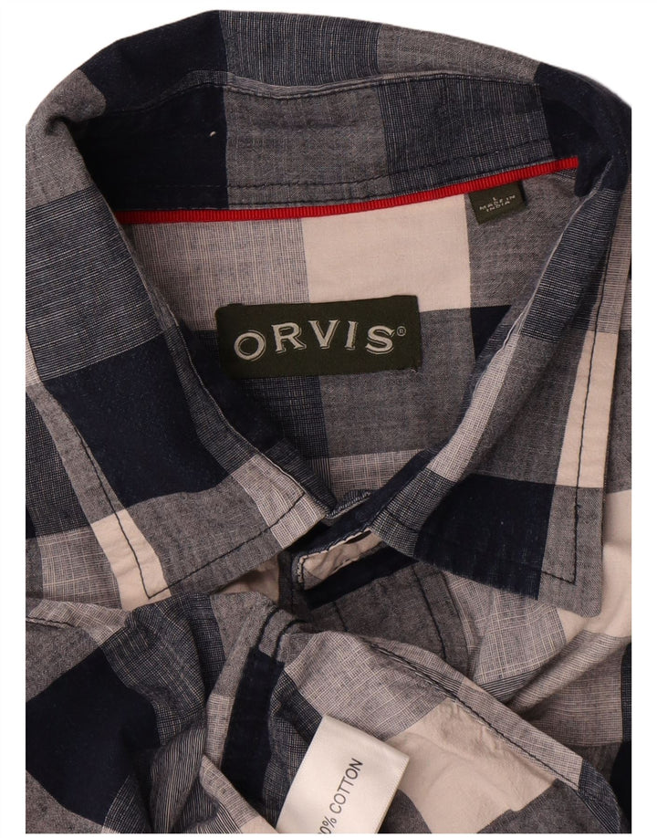 Camicia da uomo Orvis in cotone a quadri grandi blu navy