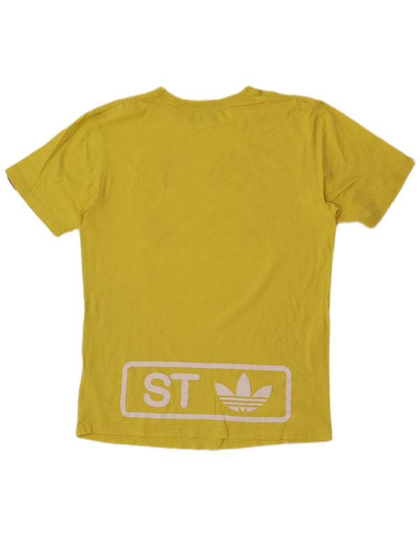 T-shirt grafica da uomo Adidas Top in cotone giallo medio