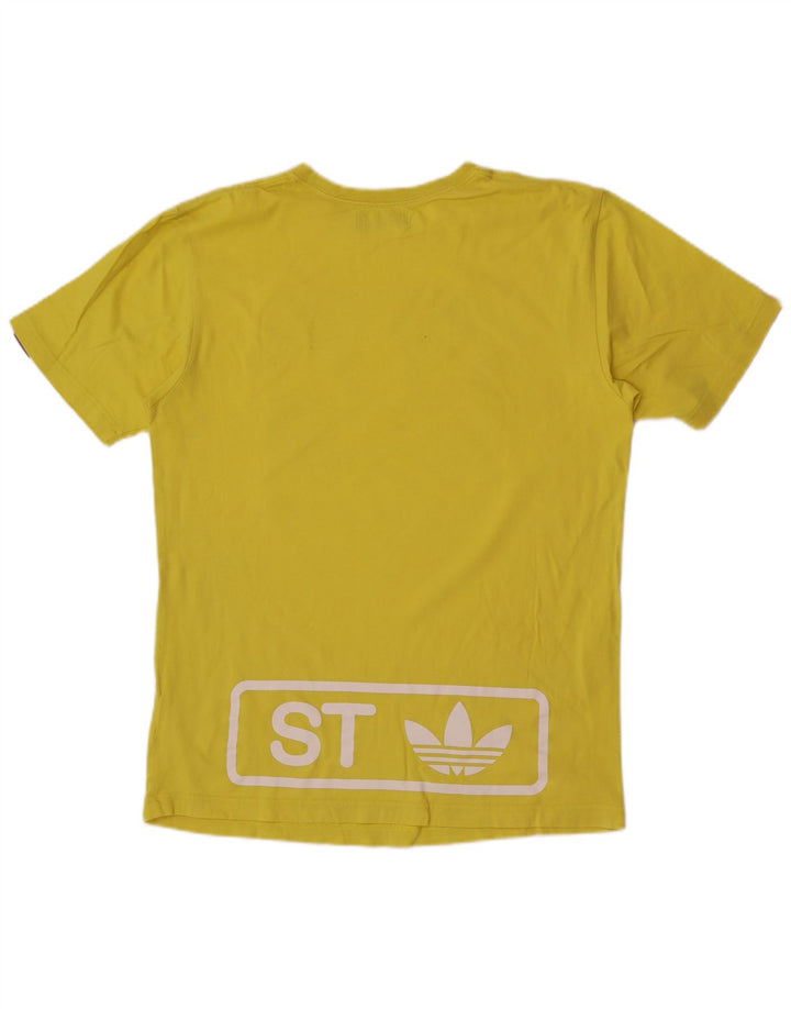 T-shirt grafica da uomo Adidas Top in cotone giallo medio
