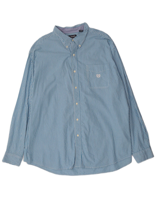Camicia alta da uomo Chaps 3XL cotone gessato blu