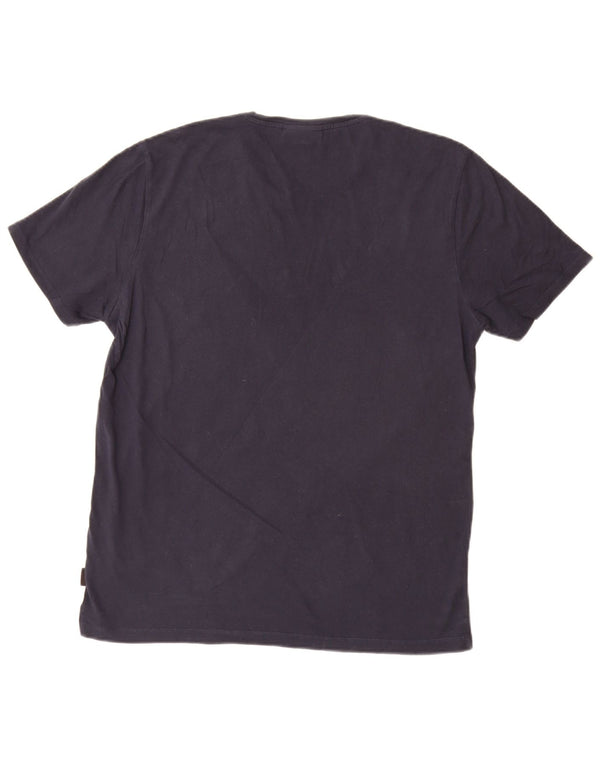 CALVIN KLEIN T-shirt grafica da uomo Top Large Blu Navy