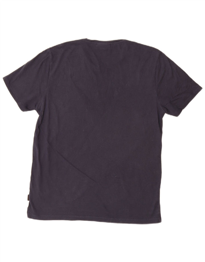 CALVIN KLEIN T-shirt grafica da uomo Top Large Blu Navy