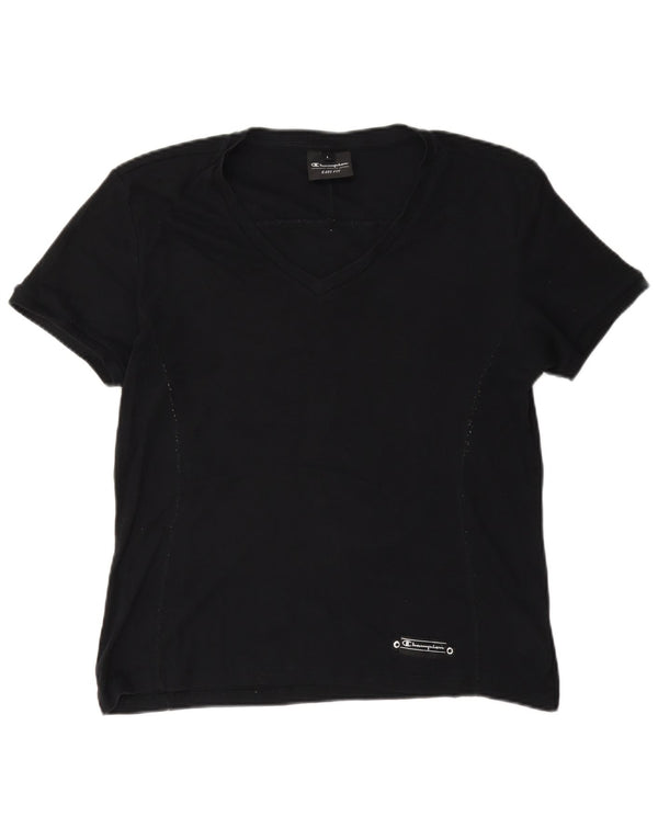 T-shirt da donna Champion Top UK 16 grande cotone nero
