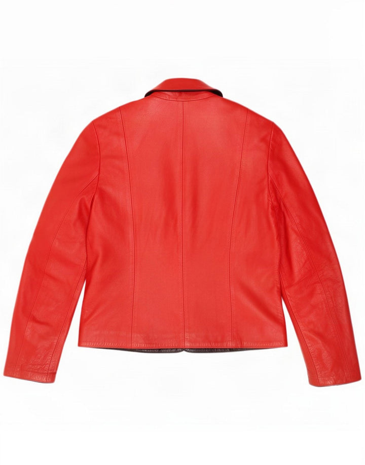 Giacca in pelle da donna vintage IT 42 Medium Red