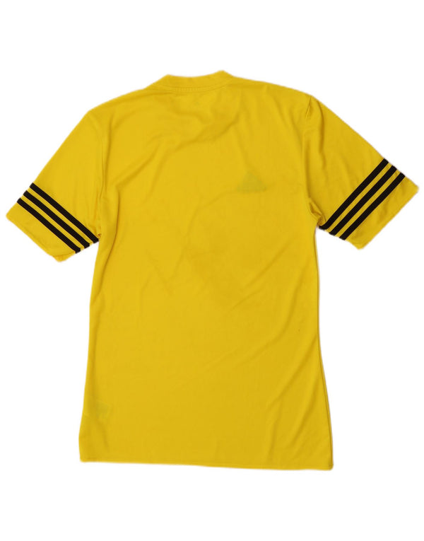 T-shirt Adidas Climalite da uomo Top piccola in poliestere giallo