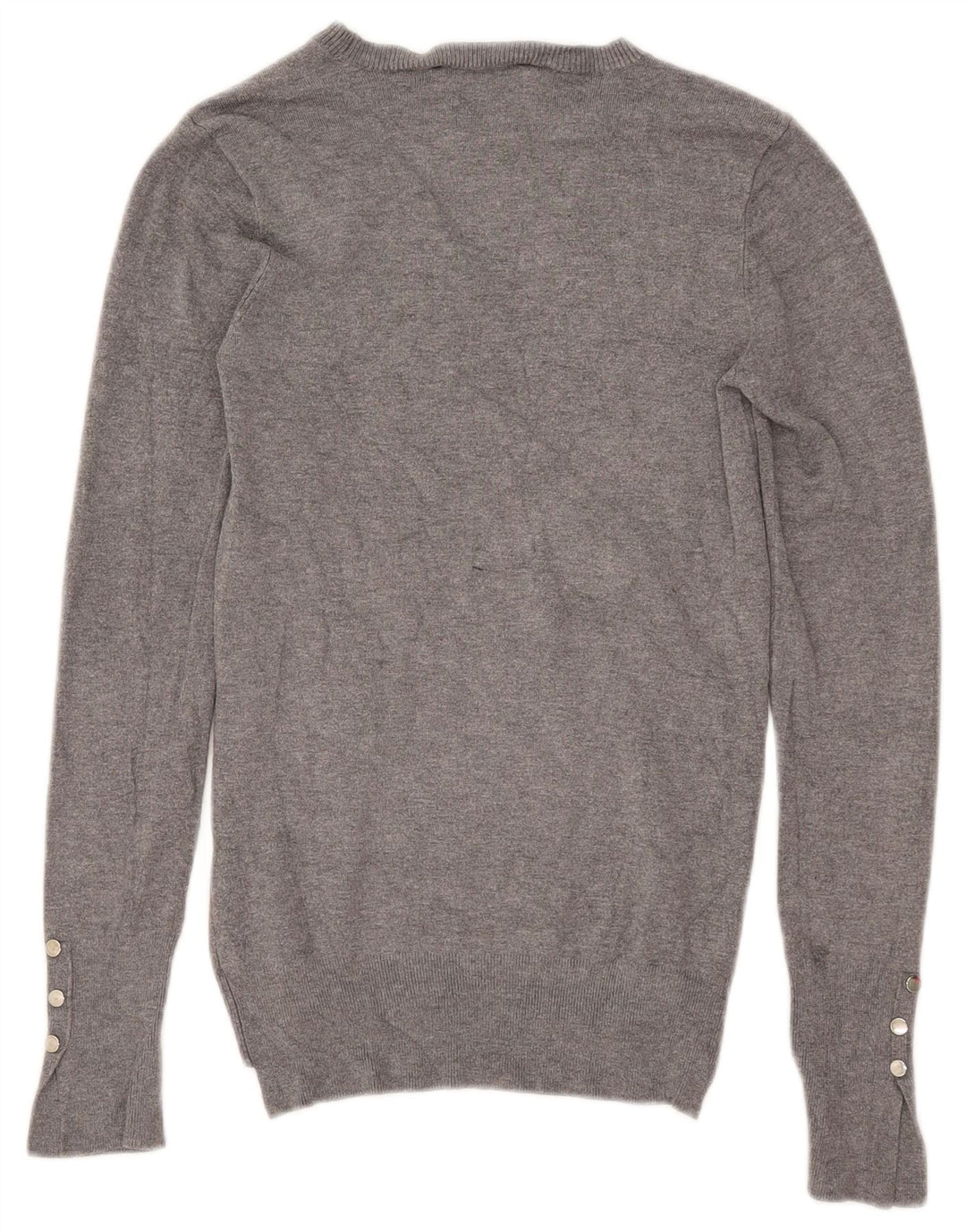 Maglione maglione con scollo a barca da donna Zara UK 12 Grigio medio screziato