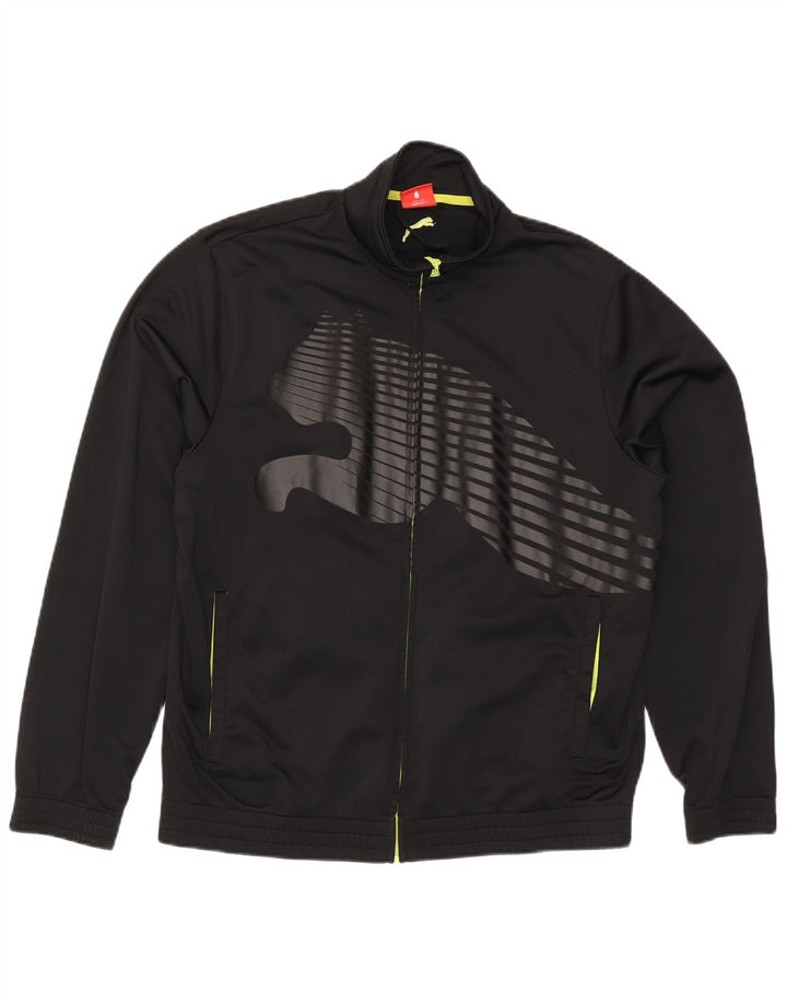 Giacca da ginnastica grafica da uomo Puma Large nera in poliestere