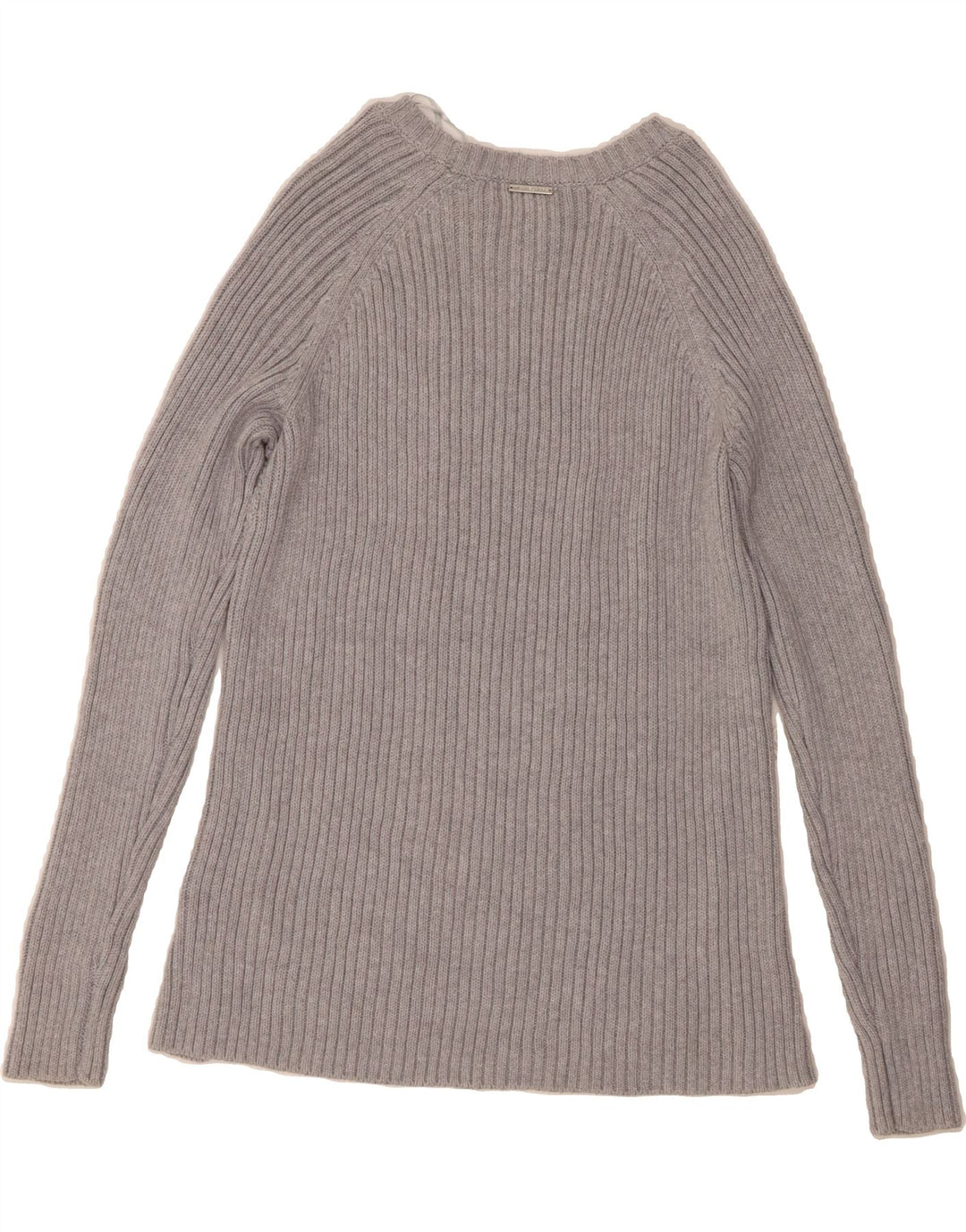 MICHAEL KORS Womens Boat Neck Jumper Sweater UK 12 Medium Grey Cotton Vintage Michael Kors and Second-Hand Michael Kors from Messina Hembry 