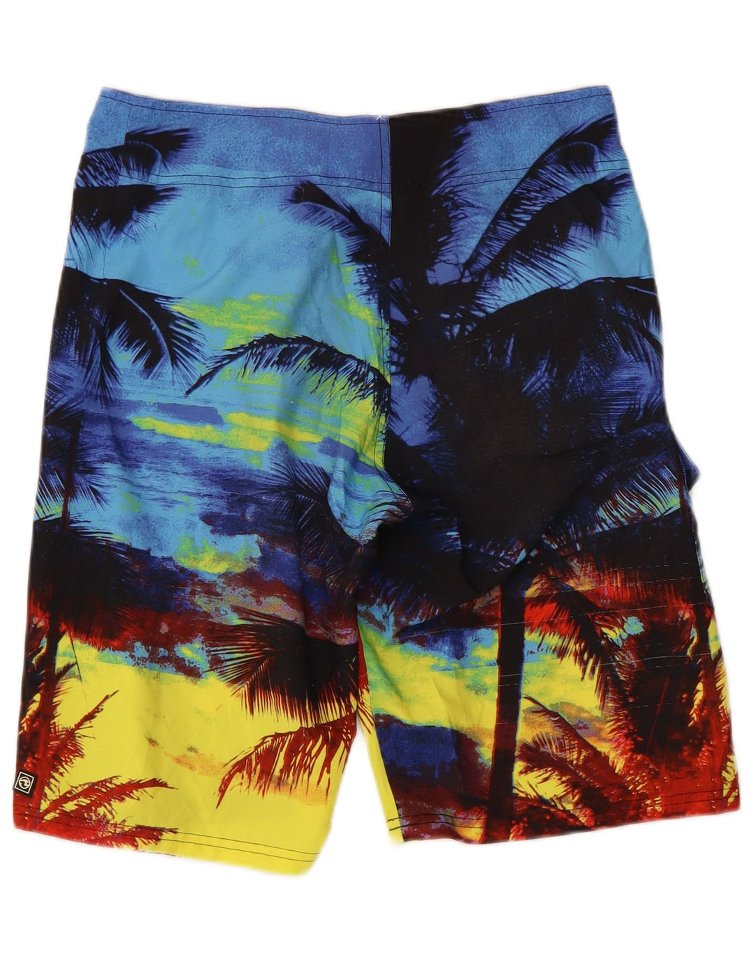 Pantaloncini da bagno vintage da uomo piccoli hawaiani color block multicolore