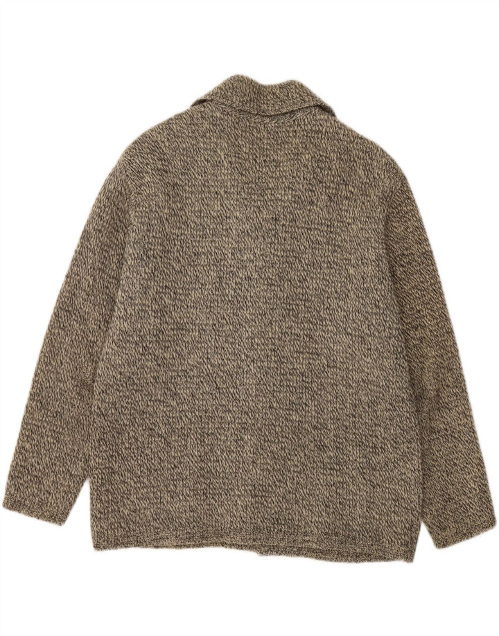 Maglione cardigan da uomo vintage grigio medio screziato