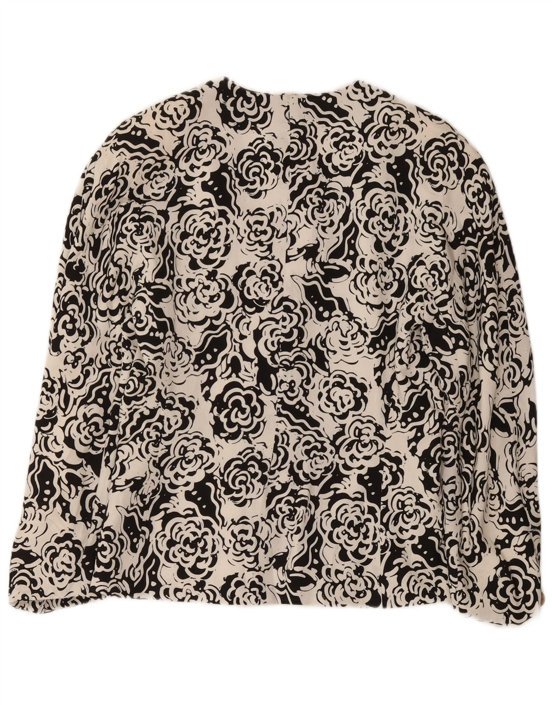 Giacca blazer a 4 bottoni da donna Max Mara UK 12 Poliestere floreale bianco medio