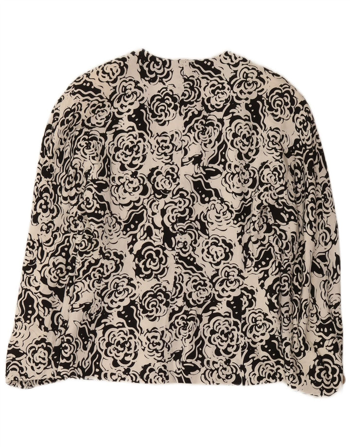 Giacca blazer a 4 bottoni da donna Max Mara UK 12 Poliestere floreale bianco medio