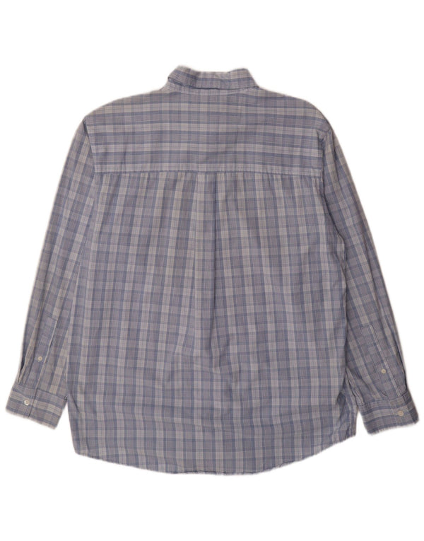 Camicia da uomo Chaps in cotone a quadri blu medio
