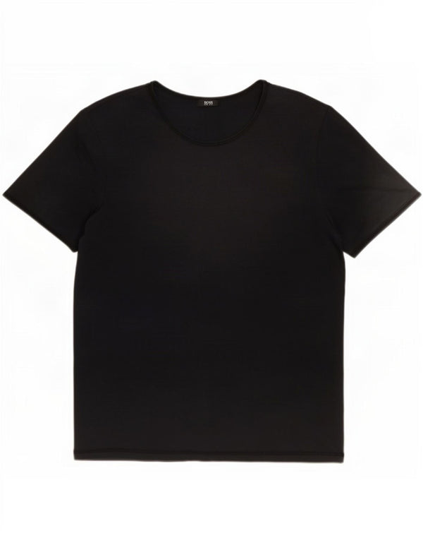 T-shirt da donna Hugo Boss Top UK 12 cotone nero medio
