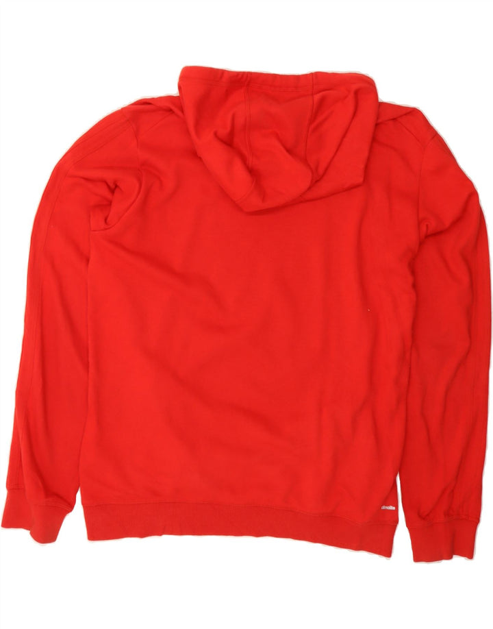 ADIDAS Mens Climalite Hoodie Jumper Large Red Cotton Vintage Adidas and Second-Hand Adidas from Messina Hembry 