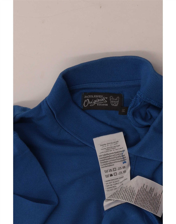 Polo da uomo Jack & Jones in cotone blu medio